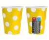 Farbe Yellow Polka Dots Gelber Papierbecher 6 Stk 270 ml