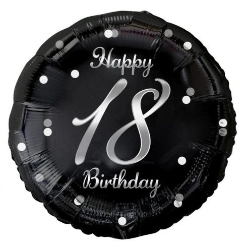 Geburtstag B&C Silver Happy Birthday 18 Folienballon 36 cm