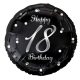 Geburtstag B&C Silver Happy Birthday 18 Folienballon 36 cm