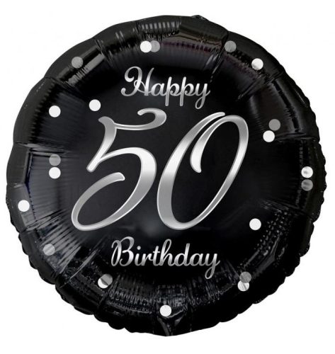 Geburtstag B&C Silver Happy Birthday 50 Folienballon 36 cm