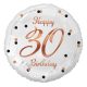 Geburtstag B&C White Happy Birthday 30 Folienballon 36 cm