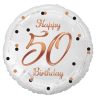 Geburtstag B&C White Happy Birthday 50 Folienballon 36 cm