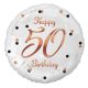 Geburtstag B&C White Happy Birthday 50 Folienballon 36 cm