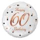 Geburtstag B&C White Happy Birthday 60 Folienballon 36 cm