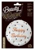 Geburtstag B&C White Happy Birthday Folienballon 36 cm