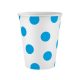 Farbe Sky Blue Polka Dots Blaues Papierbecher 6er-Set 250 ml