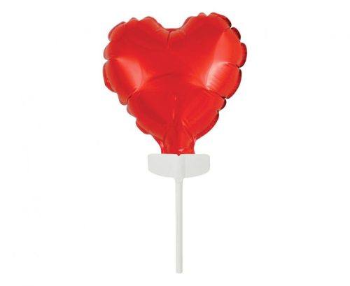 Herz Rotes Herz, Roter Folienballon für Kuchen 8 cm