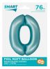 Nummer Light Blue Mat Blauer 0 Folienballon 76 cm