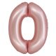 Nummer Light Pink Mat Rosa Zahl 0 Folienballon 76 cm