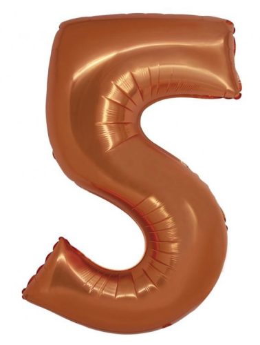 Nummer Copper Kupferzahl 5 Folienballon 76 cm