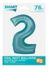 Nummer Light Blue Mat Blauer Nummer 2 Folienballon 76 cm