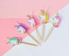 Einhorn Multicolour Kuchenkern-Set mit 5 Kerzen