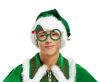 Weihnachten Green i Brille mit kleinem Elf Hut drauf