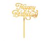 Geburtstag Happy Birthday Gold Tortendekoration 15 cm