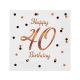 Geburtstag B&C White Happy Birthday 40 Serviette 20er Pack 33x33 cm