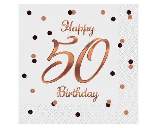 Geburtstag B&C White Happy Birthday 50 Servietten 20 Stk 33x33 cm