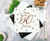 Geburtstag B&C White Happy Birthday 50 Servietten 20 Stk 33x33 cm