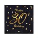 Geburtstag B&C Black-Gold Happy Birthday 30 Serviette 20 Stk. 33x33 cm