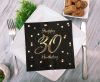 Geburtstag B&C Black-Gold Happy Birthday 30 Serviette 20 Stk. 33x33 cm