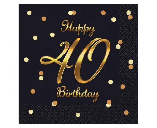 Geburtstag B&C Gold Happy Birthday 40 Servietten 20 Stk 33x33 cm