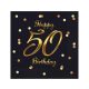 Geburtstag B&C Gold Happy Birthday 50 Serviette 20 Stk 33x33 cm