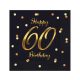 Geburtstag B&C Gold Happy Birthday 60 Serviette, 20er-Pack, 33x33 cm