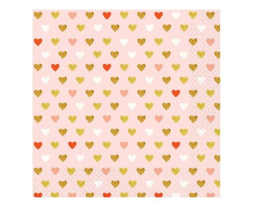 Liebe XOXO Pink Serviette 20 Stk. 33x33 cm