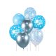 Farbe Happy Birthday Silber-Blau, Silber-Blau Ballonset 7 Stk 30cm (12 Zoll)