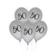 Geburtstag Silver Silber Happy Birthday 50 Luftballons, 5 Stk 12 Zoll (30cm)