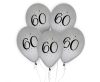 Geburtstag Silver Silber Happy Birthday 60 Luftballon, 5 Stück 30 cm (12 inch)