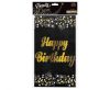 Geburtstag B&C Black Schwarze Happy Birthday Folientischdecke 137x183 cm