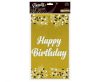 Geburtstag B&C Gold Goldene Happy Birthday Folientischdecke 137x183 cm