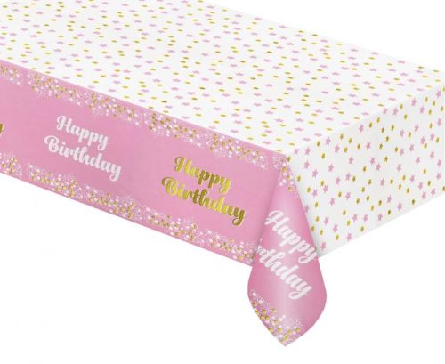 Geburtstag B&C Light Pink Pink Happy Birthday Folien-Tischdecke 137x183 cm