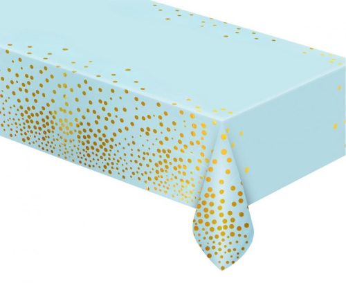 Geburtstag B&C Gold Dots Blaue Folientischdecke 137x183 cm