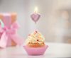 Liebe Diamond Heart Rose Gold, Herz Kuchenkerze