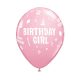 Geburtstag Pink Happy Birthday Mädchen Ballon, 6 Stk, 11 Zoll (28 cm)