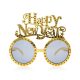 Neujahr Happy New Year Gold, Gold Partybrille