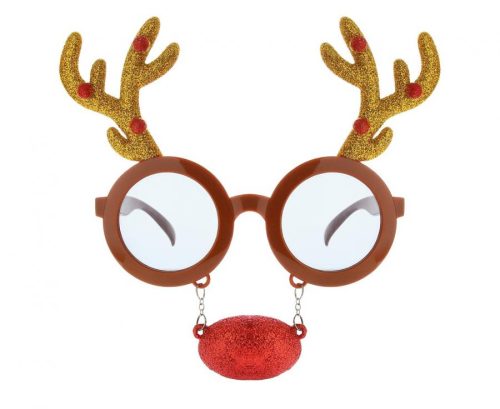 Weihnachten Rentier, Hirschbrille mit roter Nase