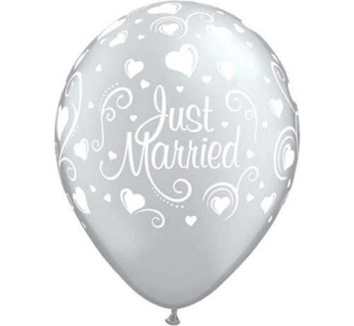 Hochzeit Metallic Just Married Hearts Ballon, 6er Set, 11 Zoll (28cm)