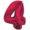 Nummer Red Rote Nummer 4 Folienballon 92 cm