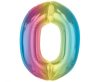 Nummer Rainbow Bunte 0 Folienballon 92 cm