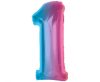 Nummer Rainbow Bunte 1er-Zahl Folienballon 92 cm