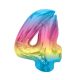 Nummer Rainbow Bunter Zahl 4 Folienballon 92 cm