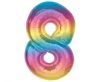 Nummer Rainbow Bunte Nummer 8 Folienballon 92 cm