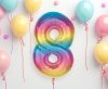 Nummer Rainbow Bunte Nummer 8 Folienballon 92 cm