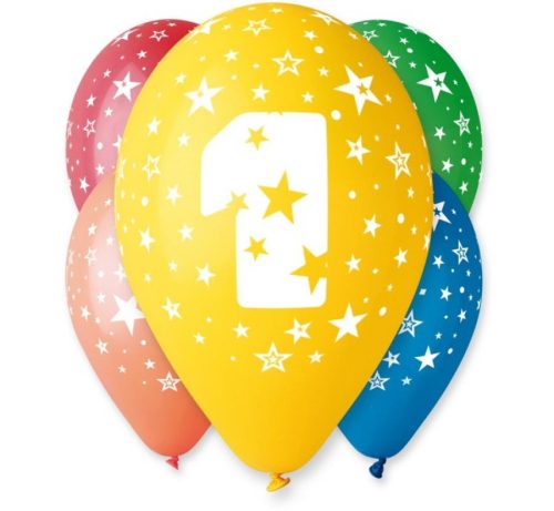 Geburtstag Star Happy Birthday 1 Ballon, 5er-Pack 12 Zoll (30cm)