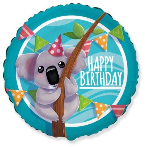 Koala Party Happy Birthday Folienballon 46 cm (ohne Verpackung)