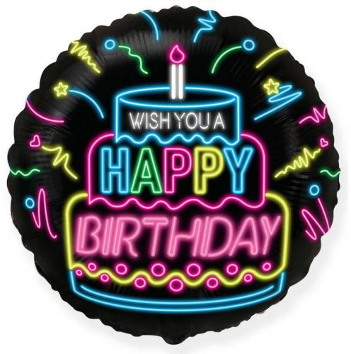 Geburtstag Neon Happy Birthday Folienballon 46 cm (WP)