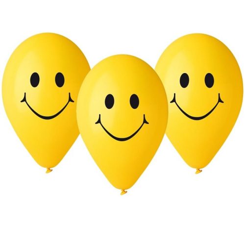 Emoji  Smilies Gelber Ballon, 5 Stk. 12 Zoll (30 cm)