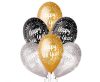 Neujahr Happy New Year Gold Silver Black Ballon, 6 Stück 12 Zoll (30 cm)